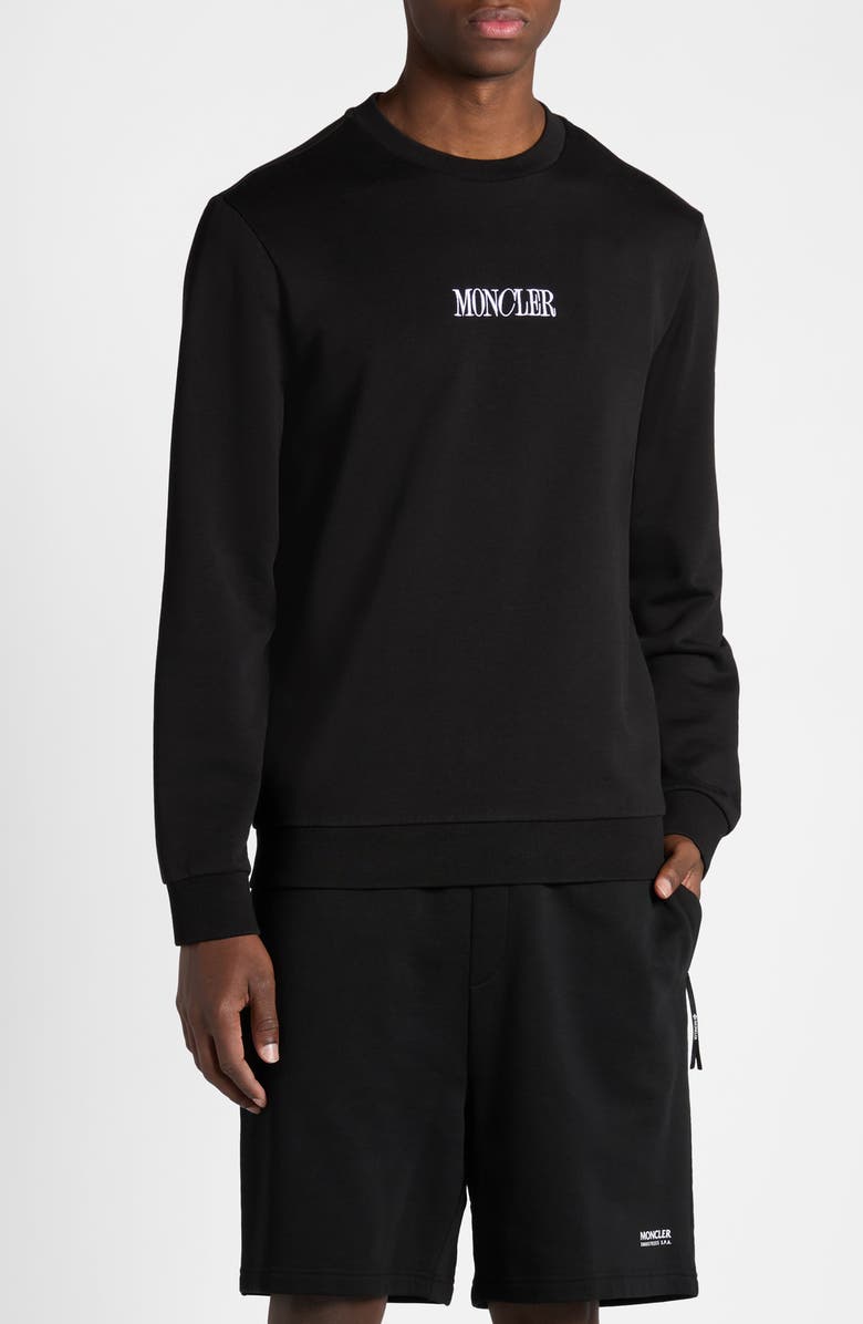 Moncler Embroidered Graphic Sweatshirt, Main, color, 