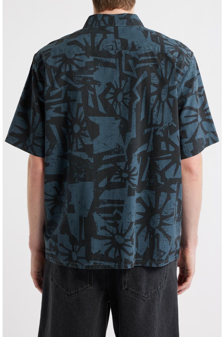 Liquid Trips Mason Short Sleeve Button-Up Shirt, Alternate, color, WASHED BLACK