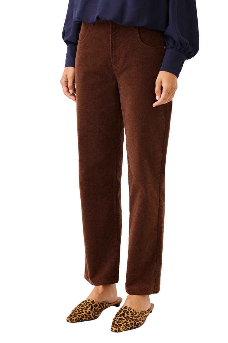 Stretch Corduroy Ankle Pants, Alternate, color, CHOCOLATE