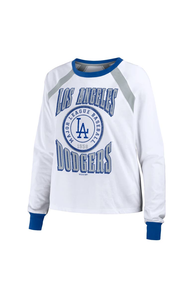 WEAR by Erin Andrews Women's WEAR by Erin Andrews White Los Angeles Dodgers Raglan Long Sleeve T-Shirt, Alternate, color,