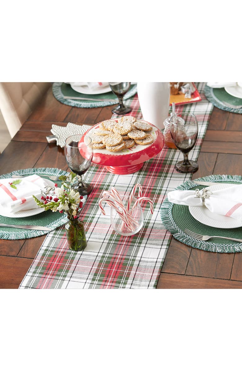 Design Imports Christmas Plaid Cotton Table Runner, Alternate, color, Christmas Plaid