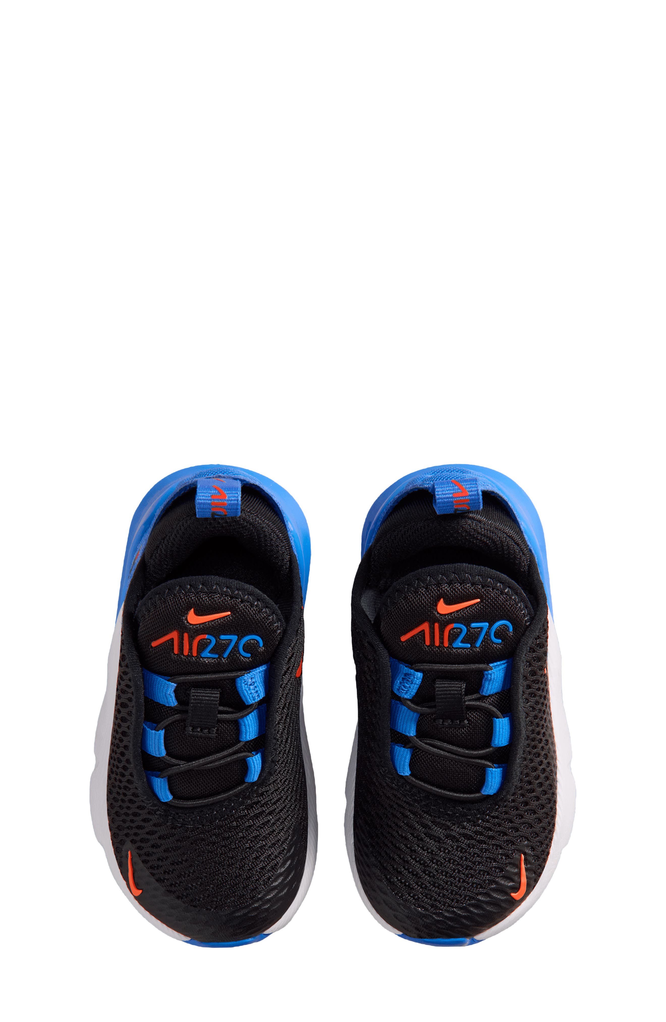 Nike Kids' Air Max 270 Sneaker, Alternate, color, Black/ Blue/ White/ Orange