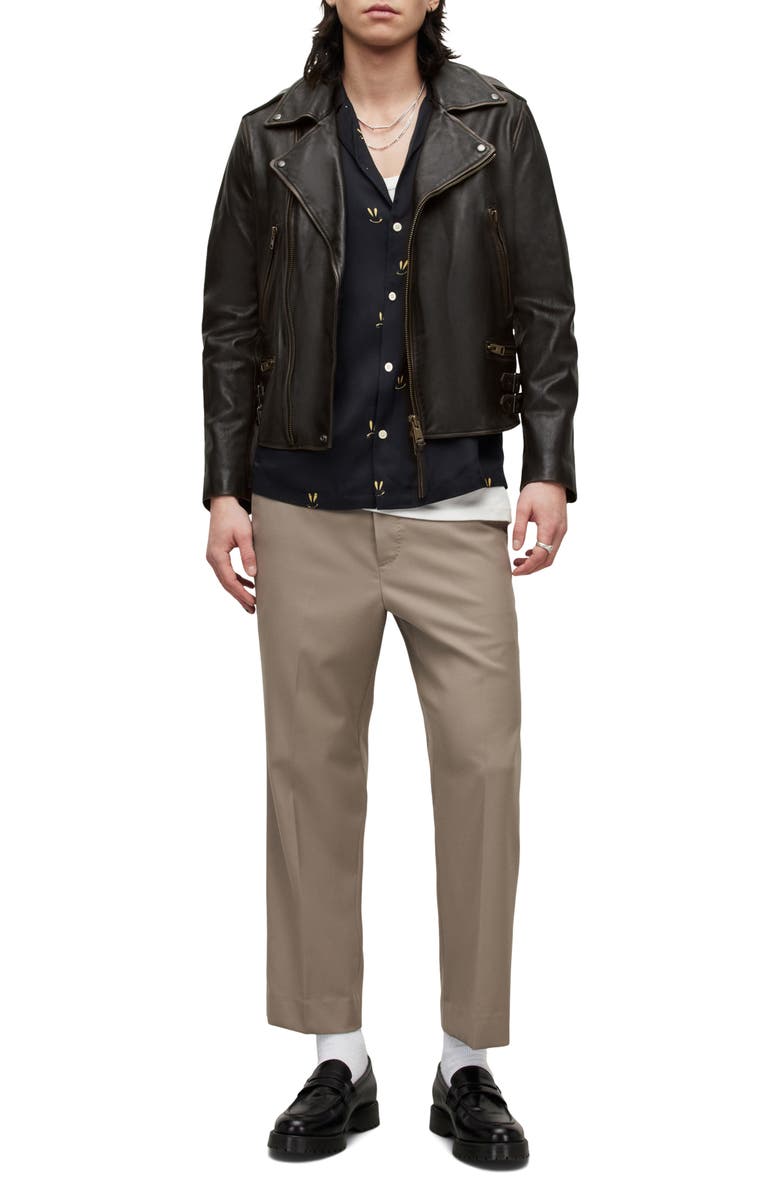 AllSaints Luca Leather Biker Jacket, Alternate, color, 
