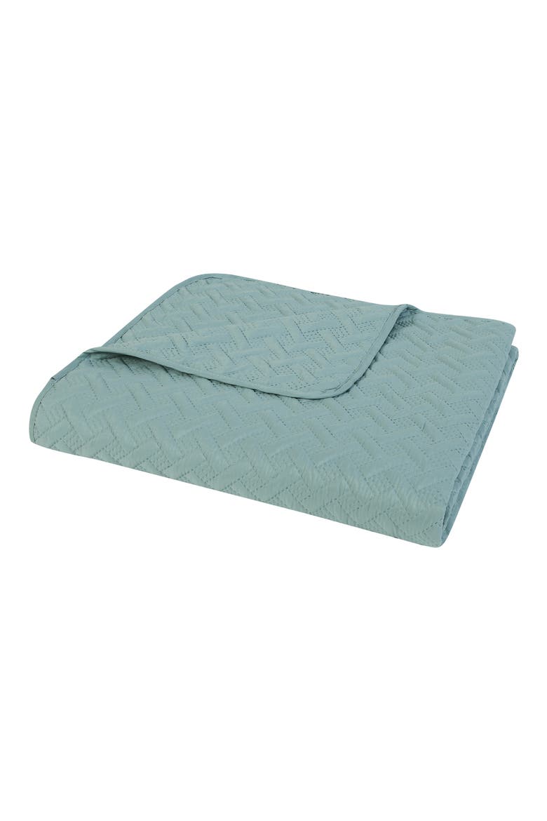 Nina Embossed Basketweave Quilt Set - Full/Queen, Main, color, BLUE