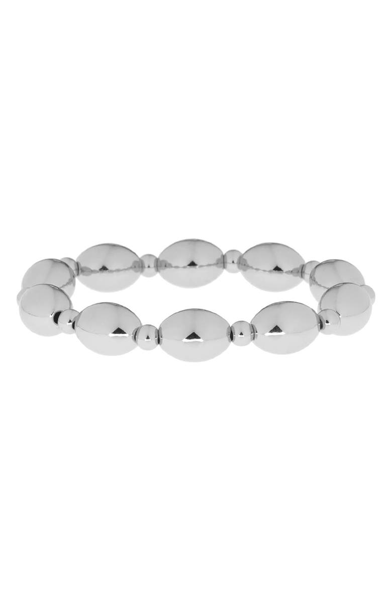 MARLYN SCHIFF Oversize Bead Stretch Bracelet, Main, color, Silver