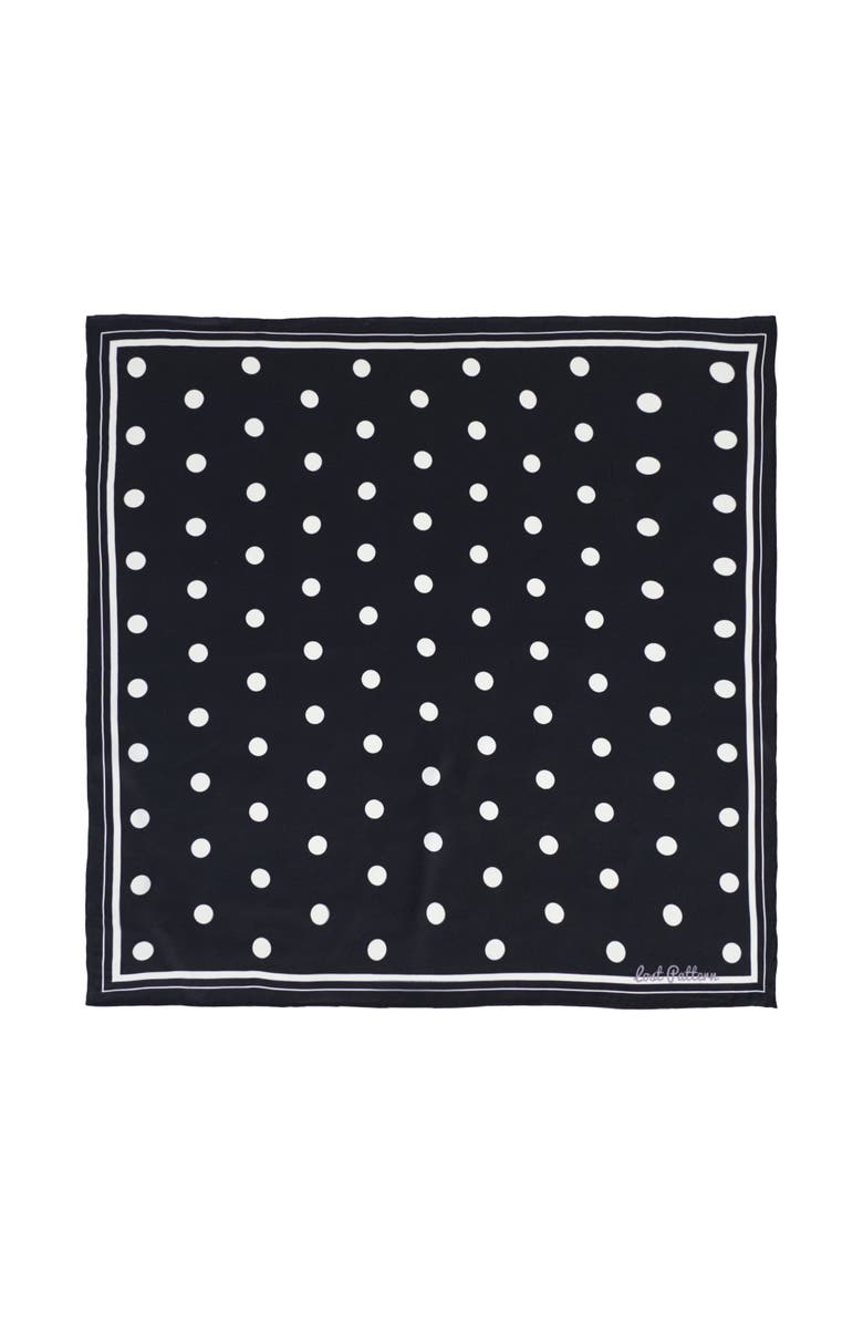Lost Pattern "Retro Polka" Silk Bandana Scarf, Main, color, Black & White
