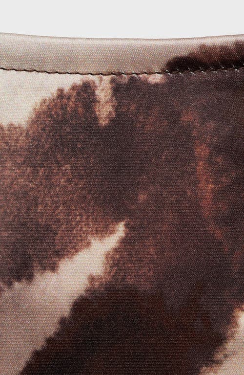 Mango Animal Print Satin Midi Skirt In Brown