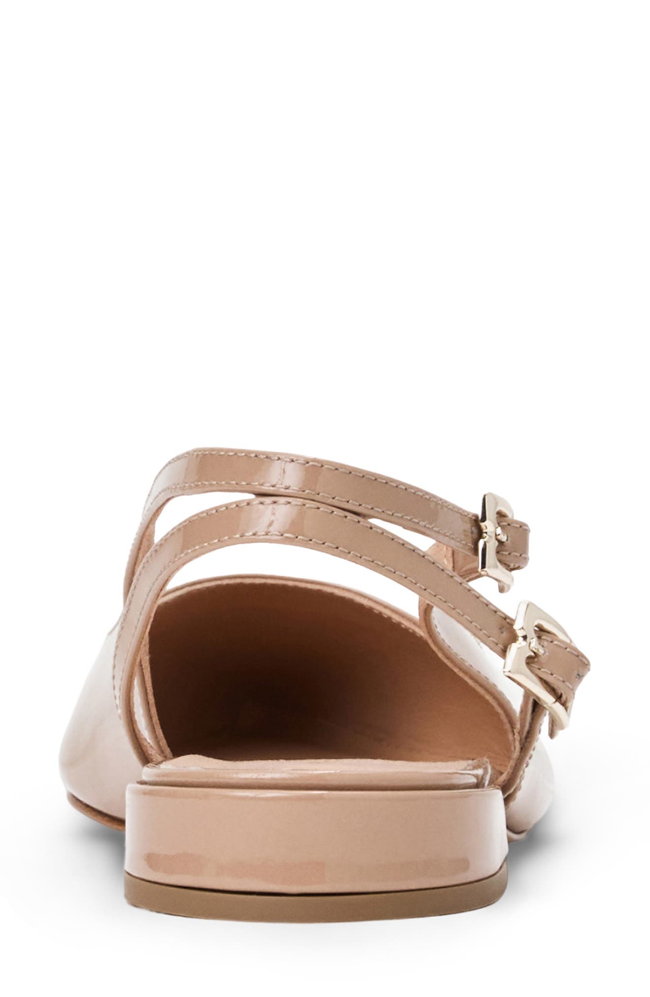 Juliet Slingback Pointed Toe Flat, Alternate, color, BISCUIT PATENT