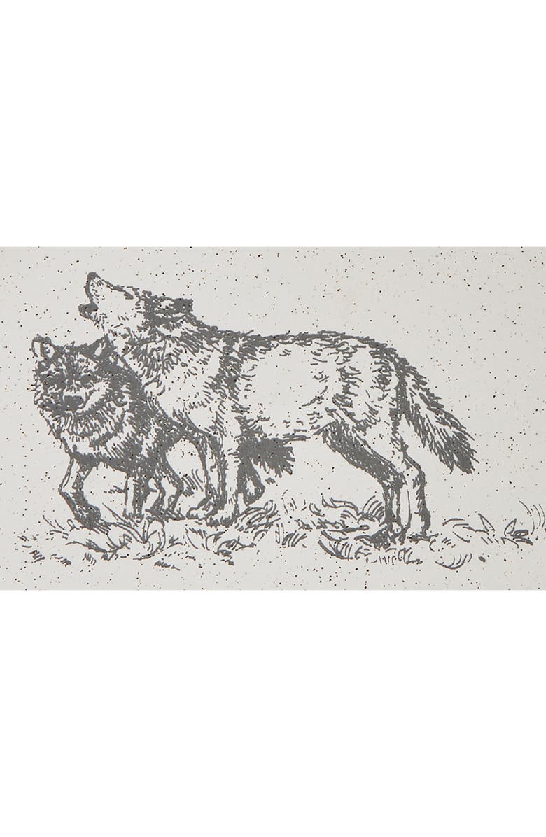 tag Winter Sketch Wolf Ceramic Appetizer Plates for Christmas, Alternate, color, Multicolored