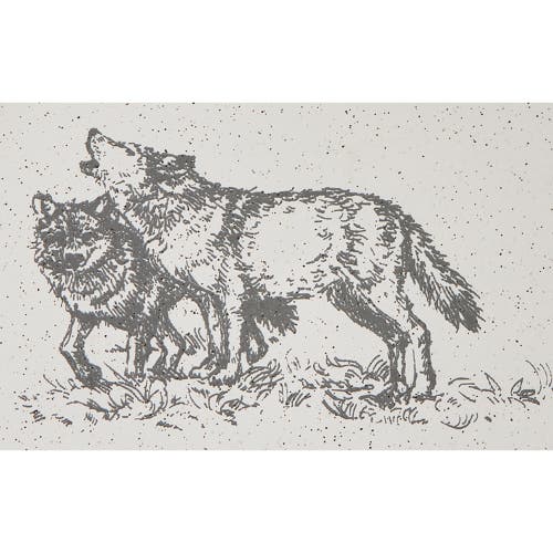 Tag Winter Sketch Wolf Ceramic Appetizer Plates For Christmas In White