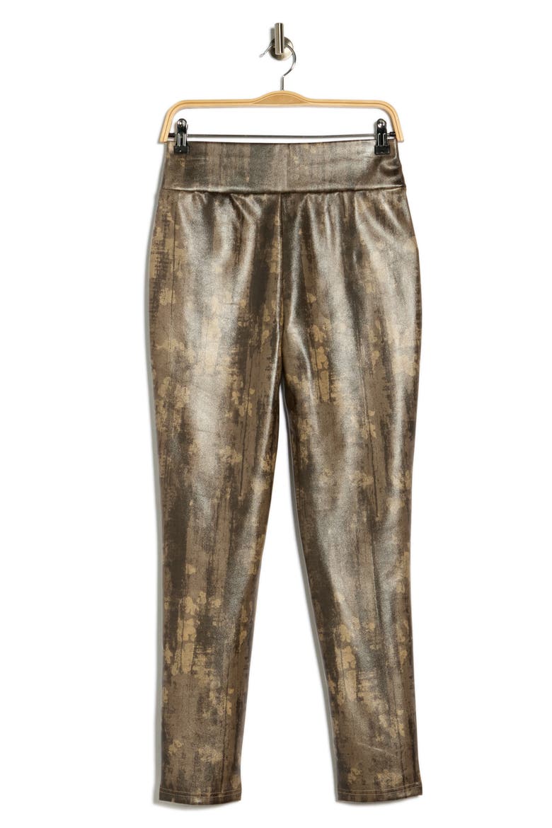 Zip Detail Print Leggings, Alternate, color, TAUPE