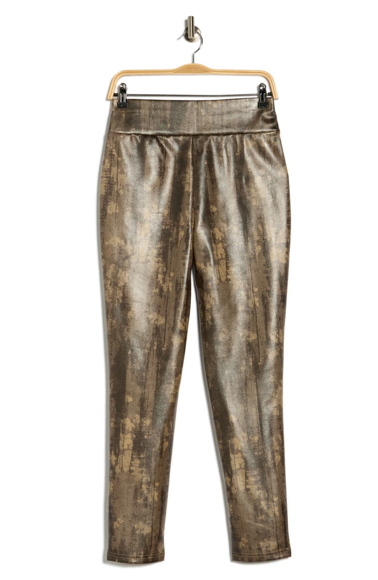 PATRIZIA LUCA Zip Detail Print Leggings, Alternate, color, Taupe