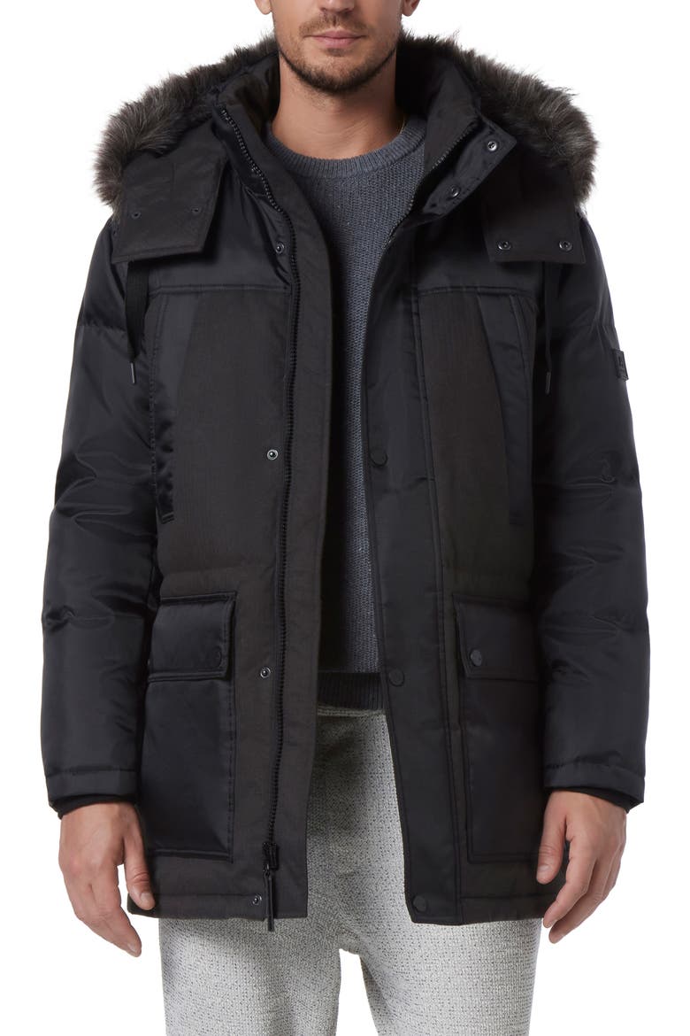 Tripp Water Resistant Parka, Main, color, BLACK