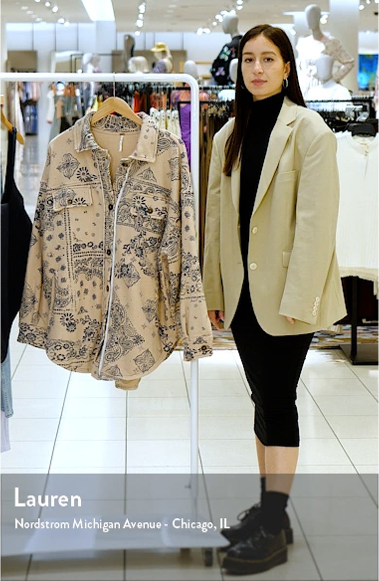 Ruby West Coast Bandana Print Knit Shirt Jacket, sales video thumbnail