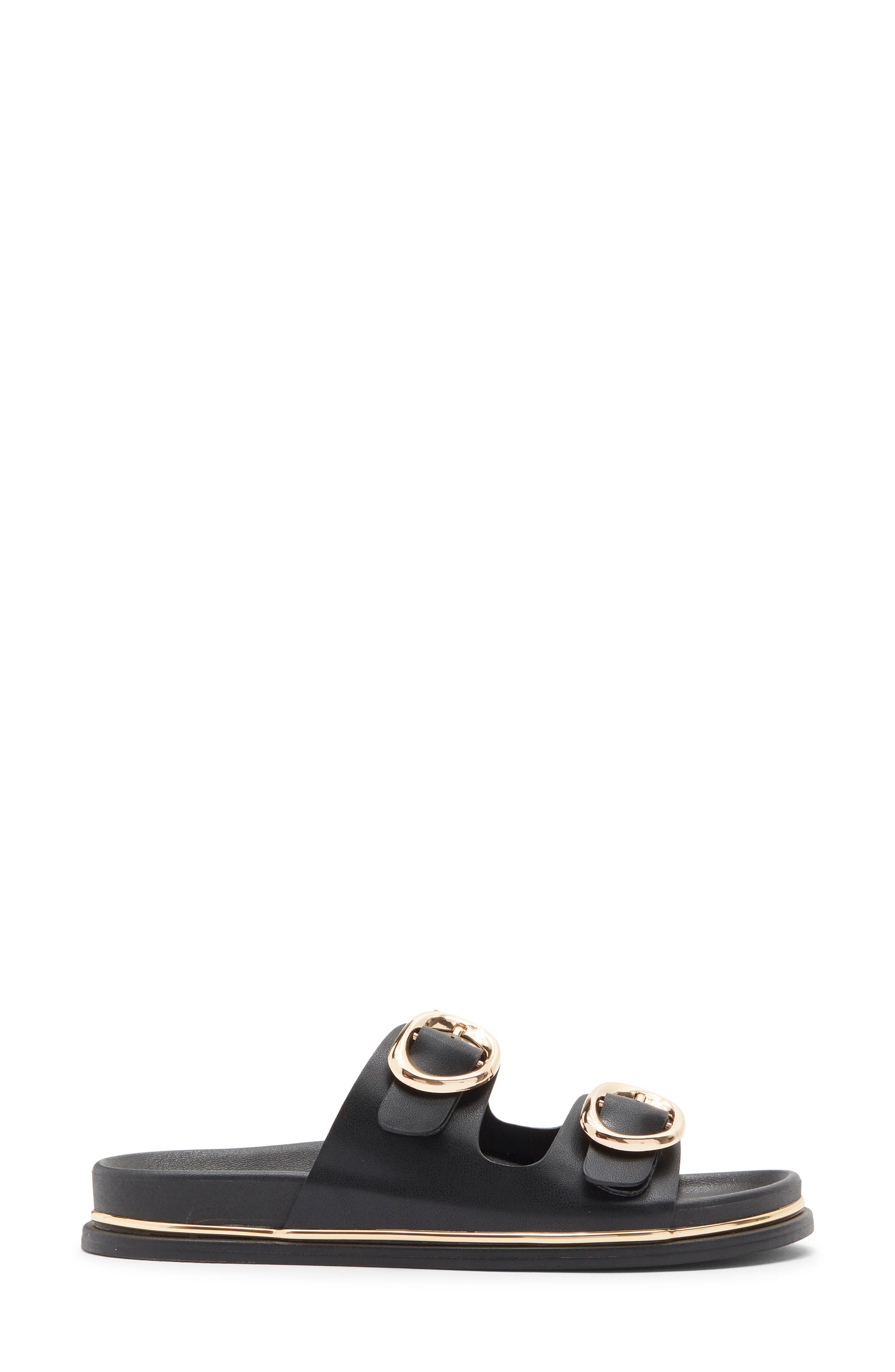 TOP MODA Maven Slide Sandal, Alternate, color, Black Pu