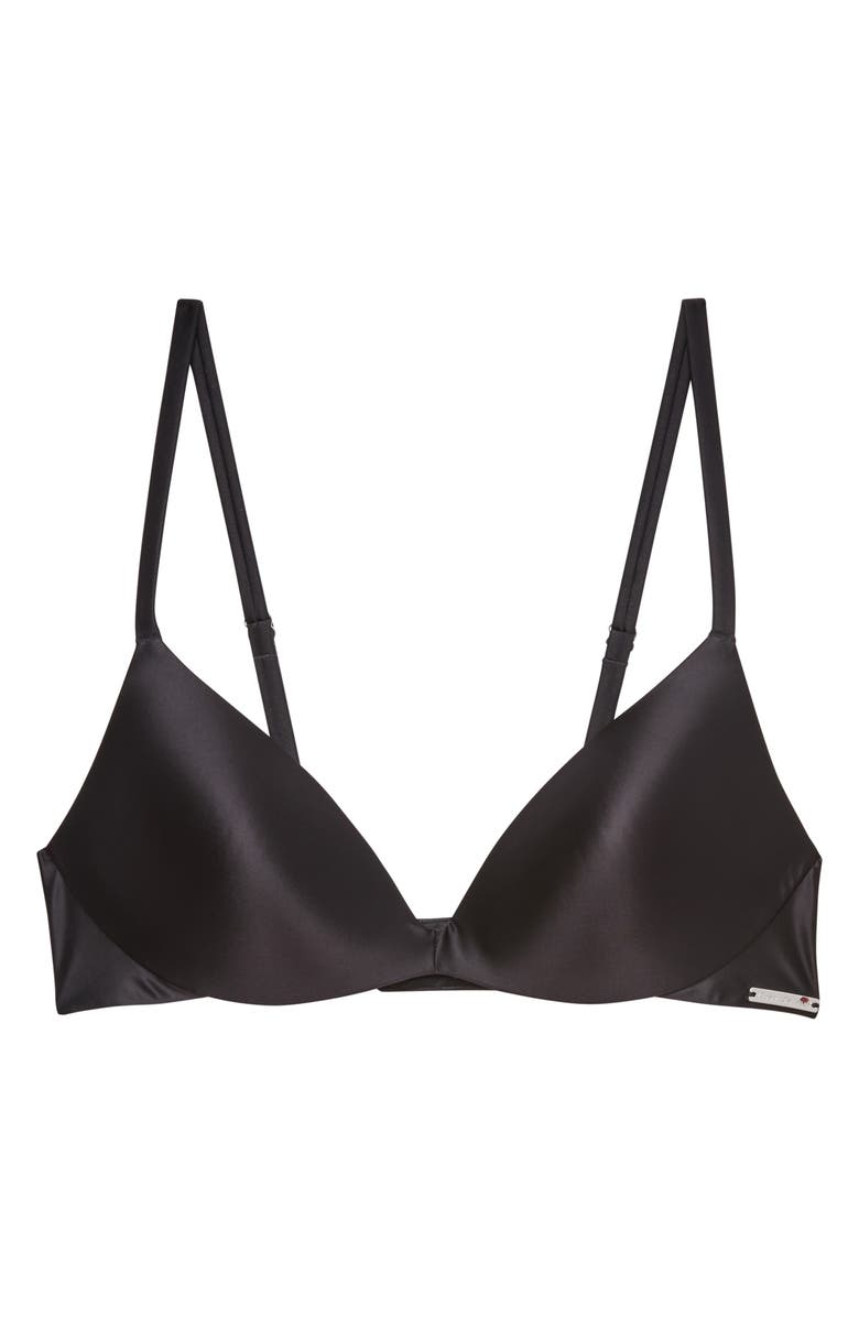 Fleur Du Mal Le Gloss Wireless Push-Up Bra, Alternate, color, Black
