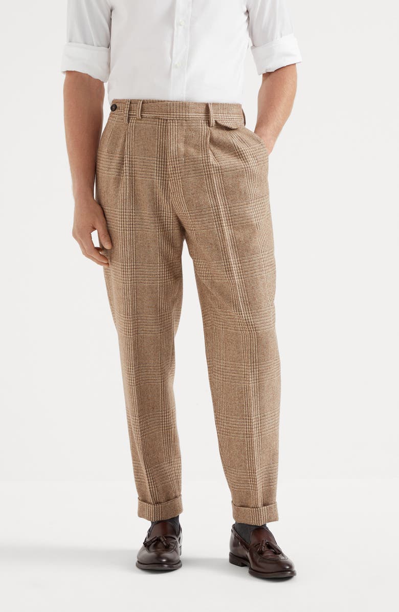 Brunello Cucinelli Prince of Wales trousers, Alternate, color, 