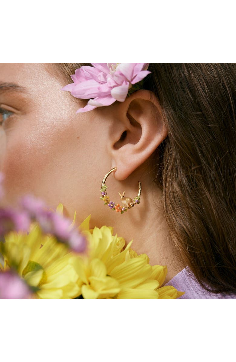Bill Skinner Studio Flower Rabbit Hoops, Alternate, color, Rabbit