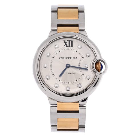 Ballon Bleu de Cartier Automatic Watch Stainless Steel and Rose Gold with Diamond Markers 36