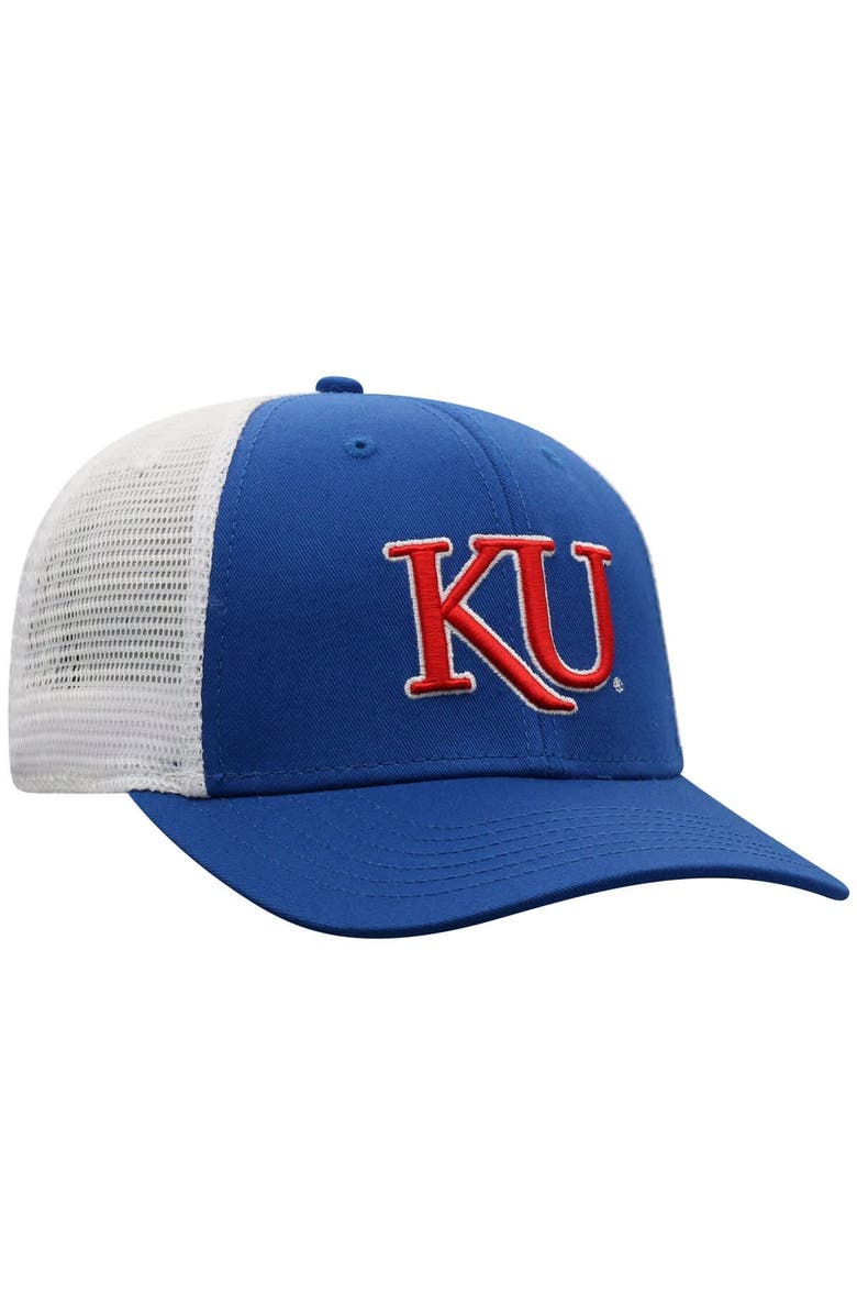 TOP OF THE WORLD Men's Top of the World Royal/White Kansas Jayhawks Victory Baseline Trucker Adjustable Hat, Alternate, color, 