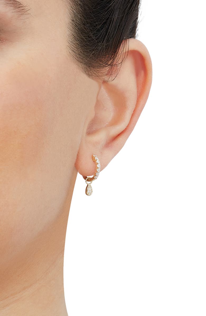 Frankie & Zoe Diamond Drop Huggie Hoop Earrings, Alternate, color, Yellow Gold