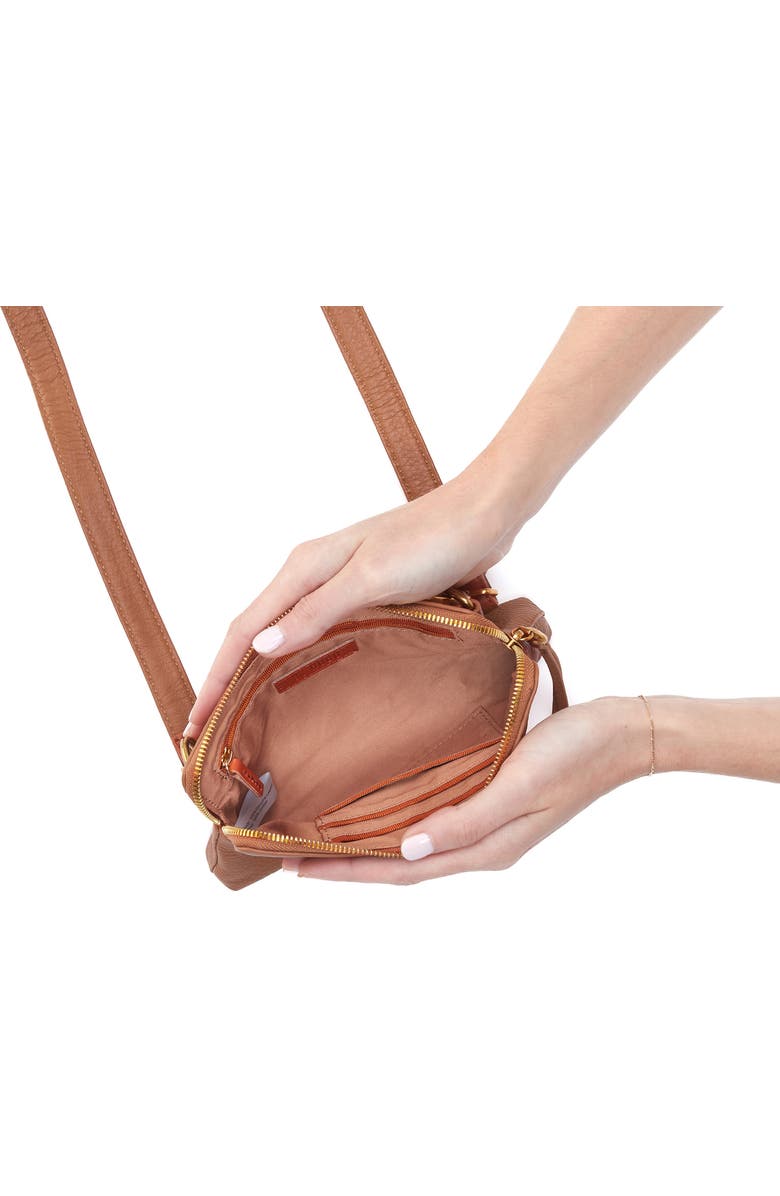 HOBO Slim Fern Leather Belt Bag, Alternate, color, Warm Honey