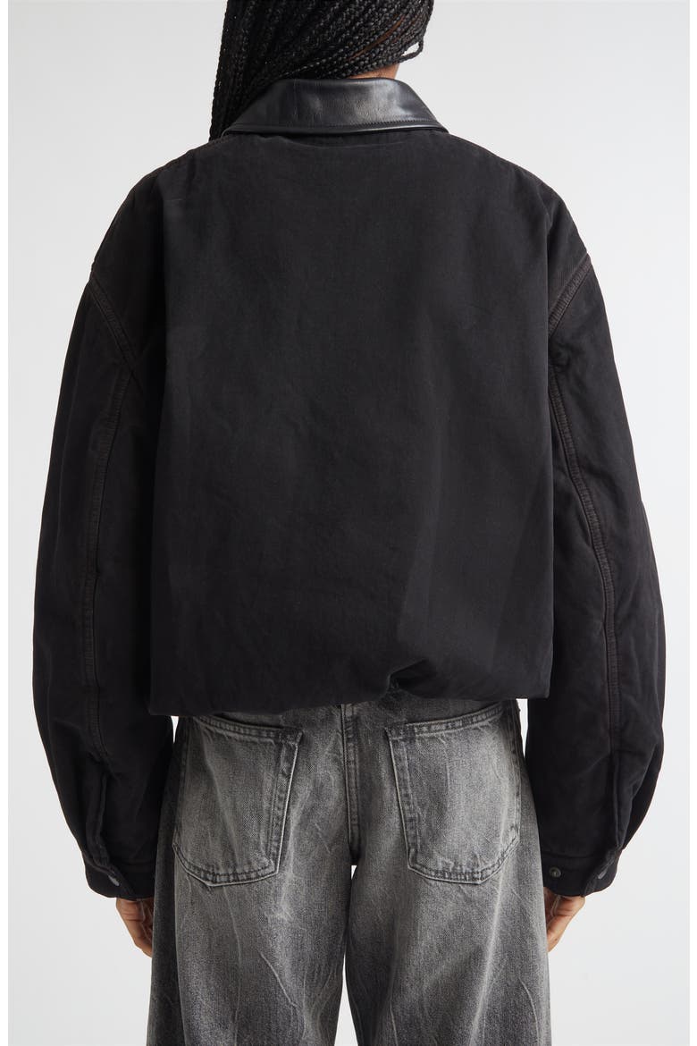 Washed Organic Cotton Twill Bomber Jacket, Alternate, color, DARK BROWN