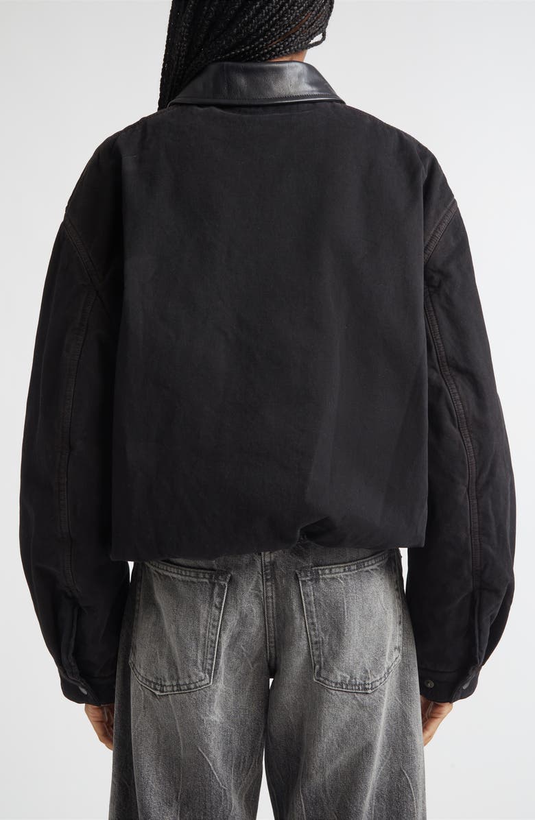 Acne Studios Washed Organic Cotton Twill Bomber Jacket, Alternate, color, Dark Brown