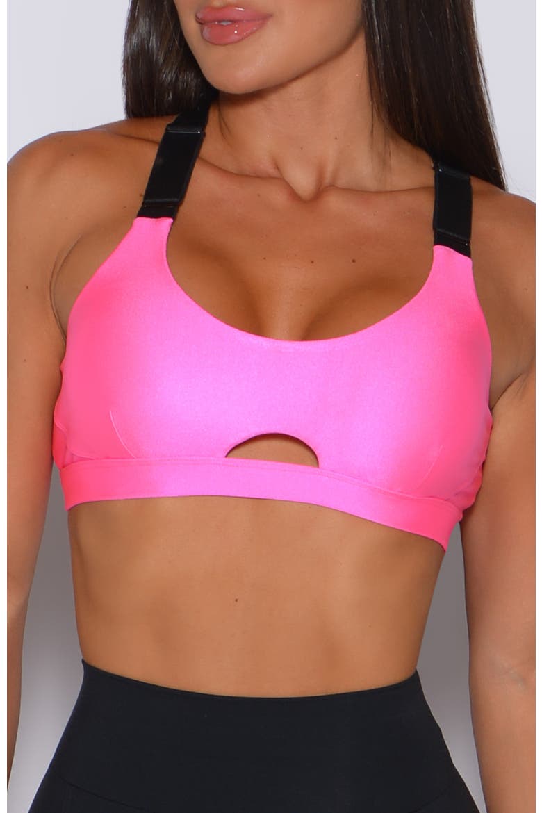 Glow Sports Bra, Main, color, Neon Pink