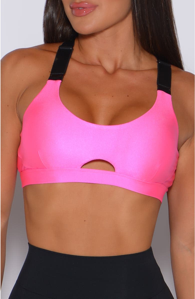 Bombshell Sportswear Glow Sports Bra, Main, color, Neon Pink