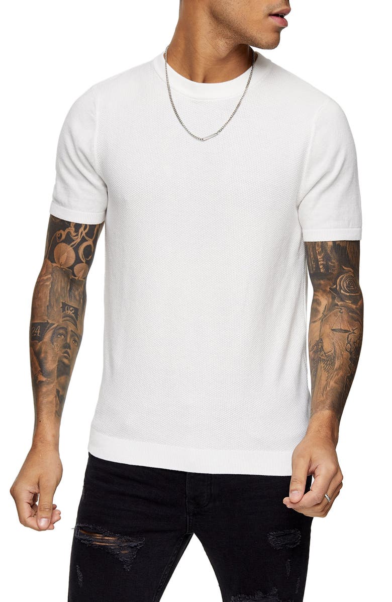 Topman Sweater Knit T-Shirt, Main, color,