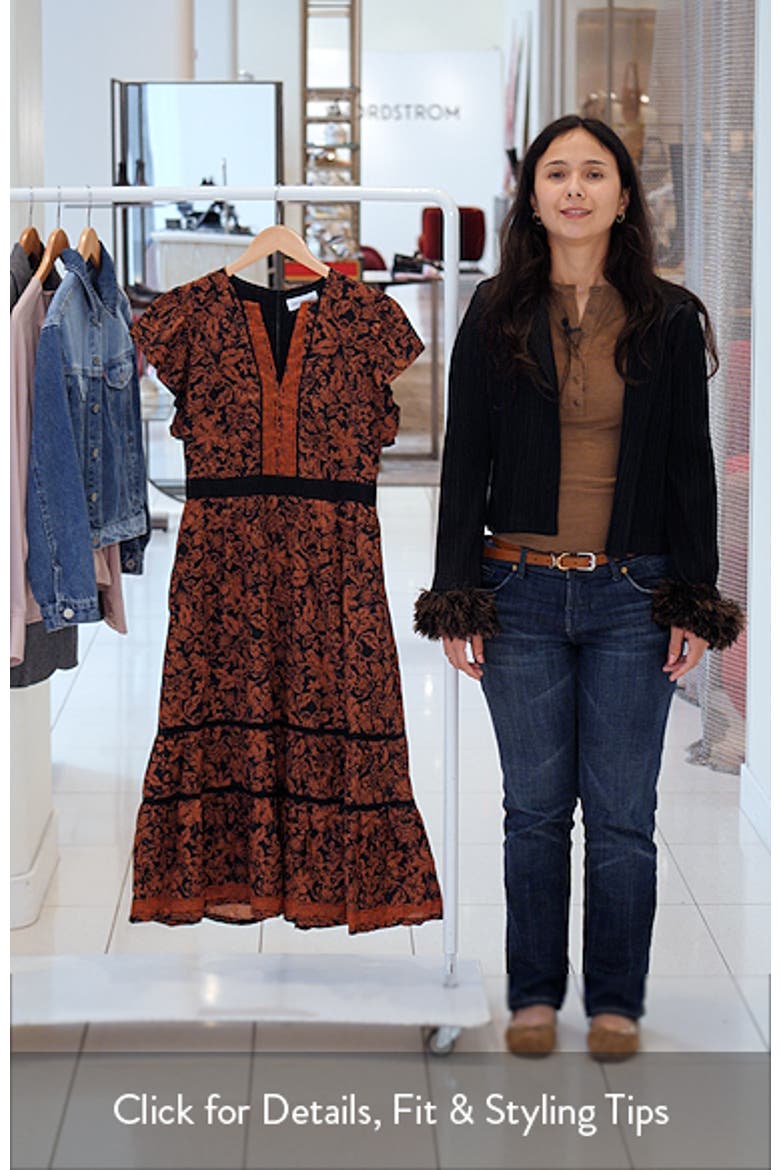 Lady of Siena Floral Cap Sleeve Cotton Midi Dress video