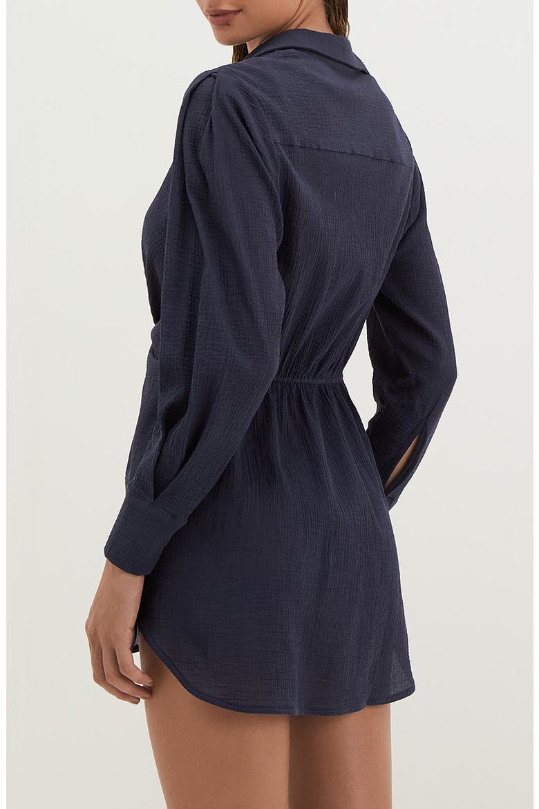 Juliete Long Sleeve Cotton Cover-Up Dress, Alternate, color, BLUE