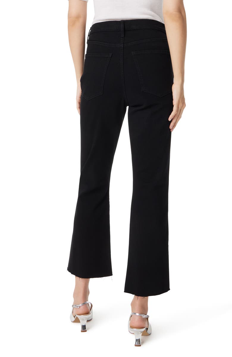 Sam Edelman Linnie Raw Hem High Waist Kick Flare Jeans, Alternate, color, True Black