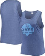 SOFT AS A GRAPE Women's Soft as a Grape Navy Tampa Bay Rays Plus Size High Neck Tri-Blend Tank Top