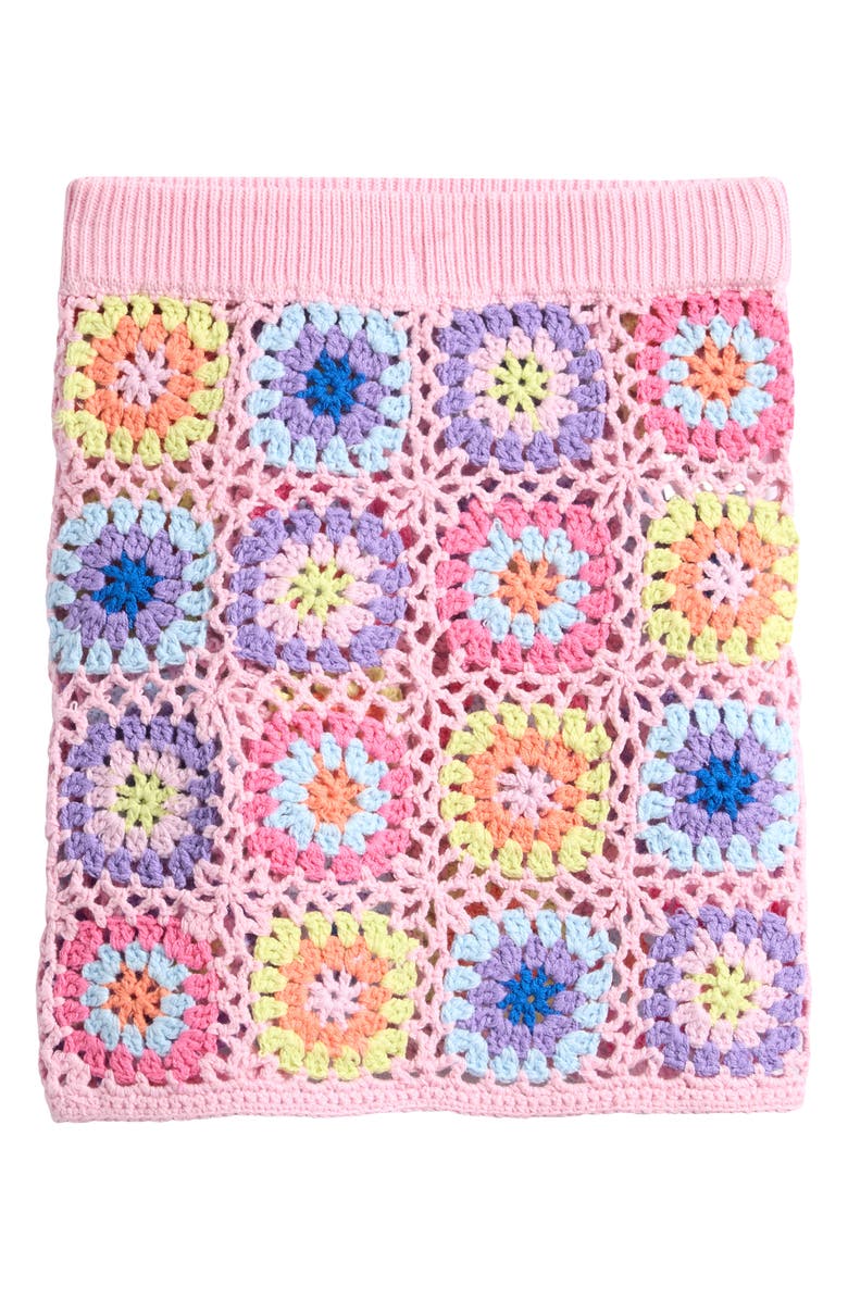 Vintage Havana Kids' Floral Open Knit Skirt, Main, color, Pink Multi