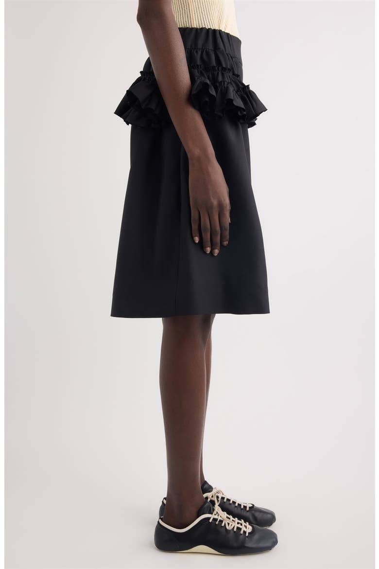 Pacuna Rounded Wool & Silk Shorts, Alternate, color, BLACK
