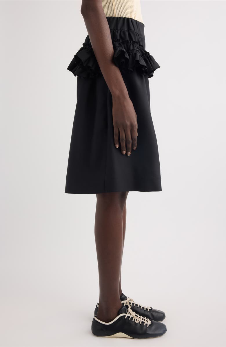 Dries Van Noten Pacuna Rounded Wool & Silk Shorts, Alternate, color, Black