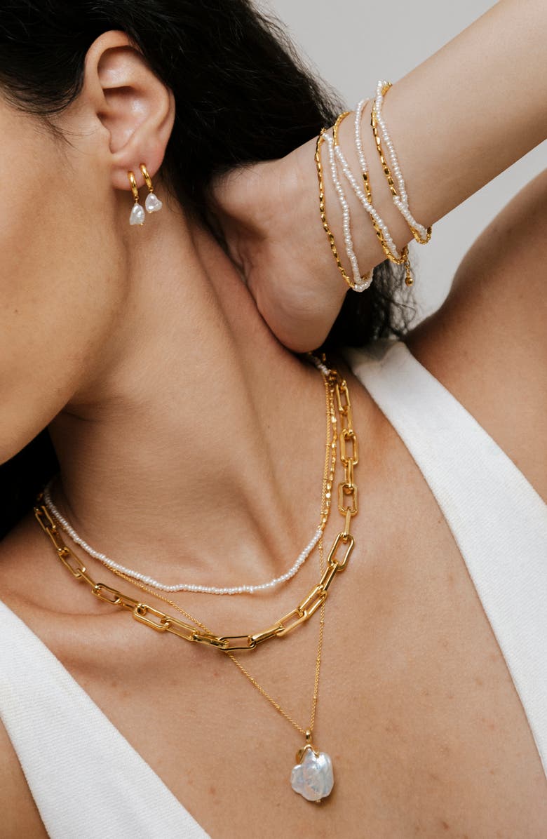 Monica Vinader Mini Nugget Beaded Layered Bracelet, Alternate, color, 18Ct Gold Vermeil/Ss