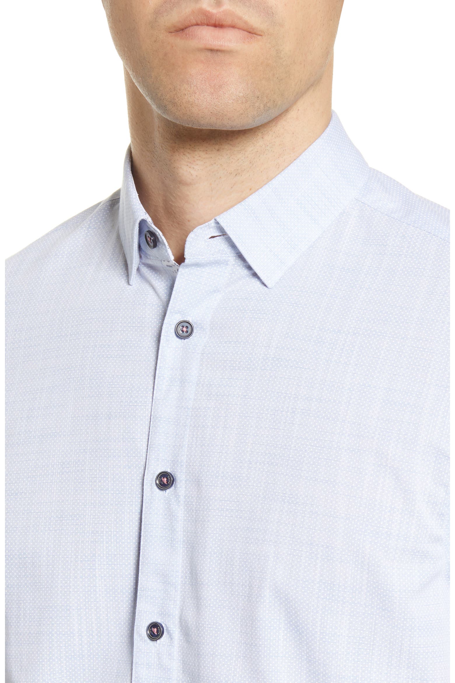 Microdote Ted Baker London Salah Microdot Short Sleeve Button-Up Shirt (Men ...