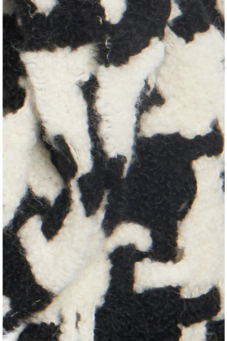 Houndstooth Check Alpaca Blend Scarf, Alternate, color, WHITE/ BLACK
