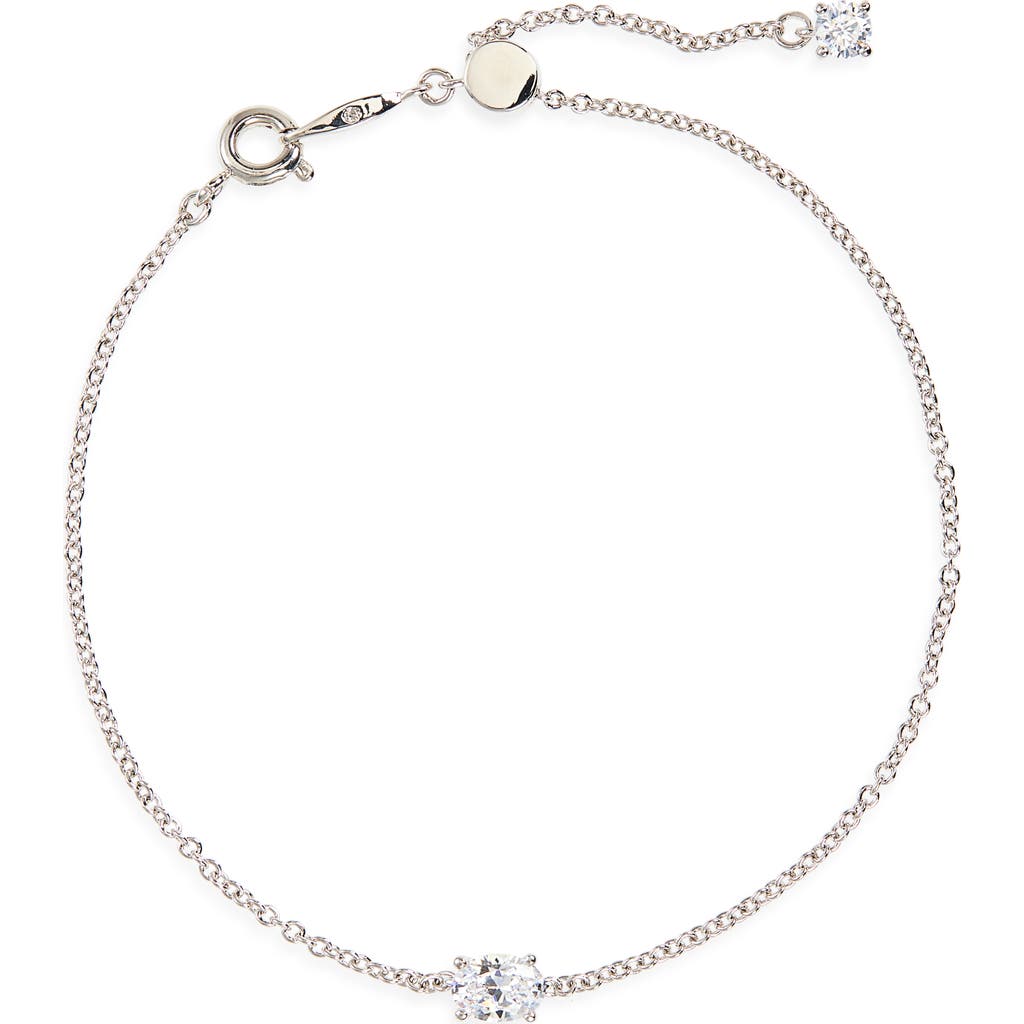 Nadri Modern Love Small Oval Cubic Zirconia Bracelet In Silver