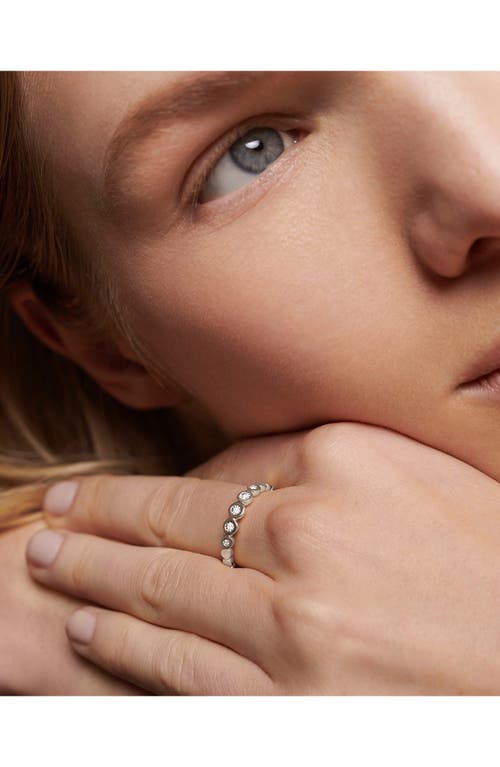 Monica Vinader Sterling Silver Graduated Diamond Half Eternity Ring Lab Grown Diamond In Metallic