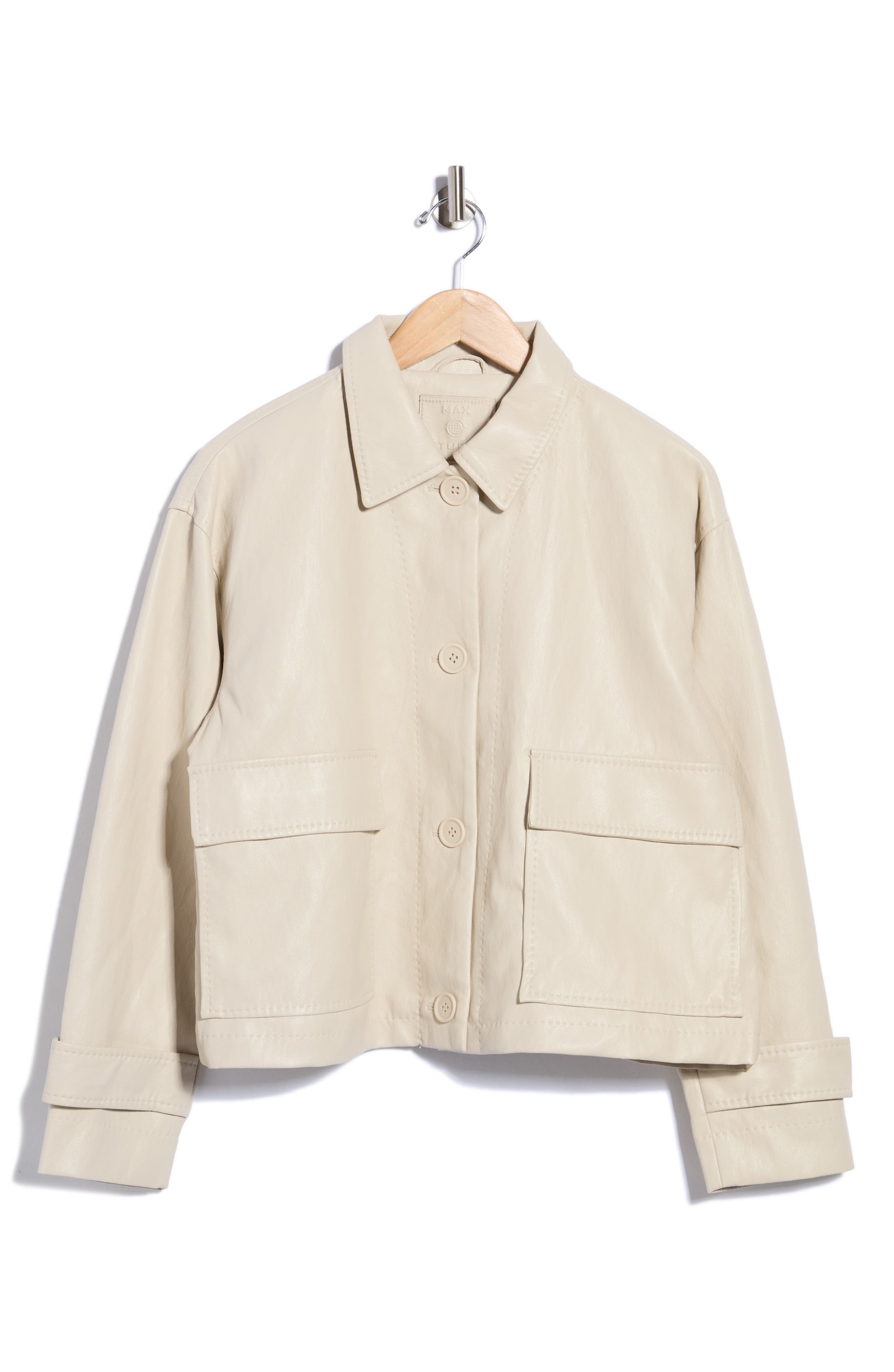Faux Leather Crop Jacket