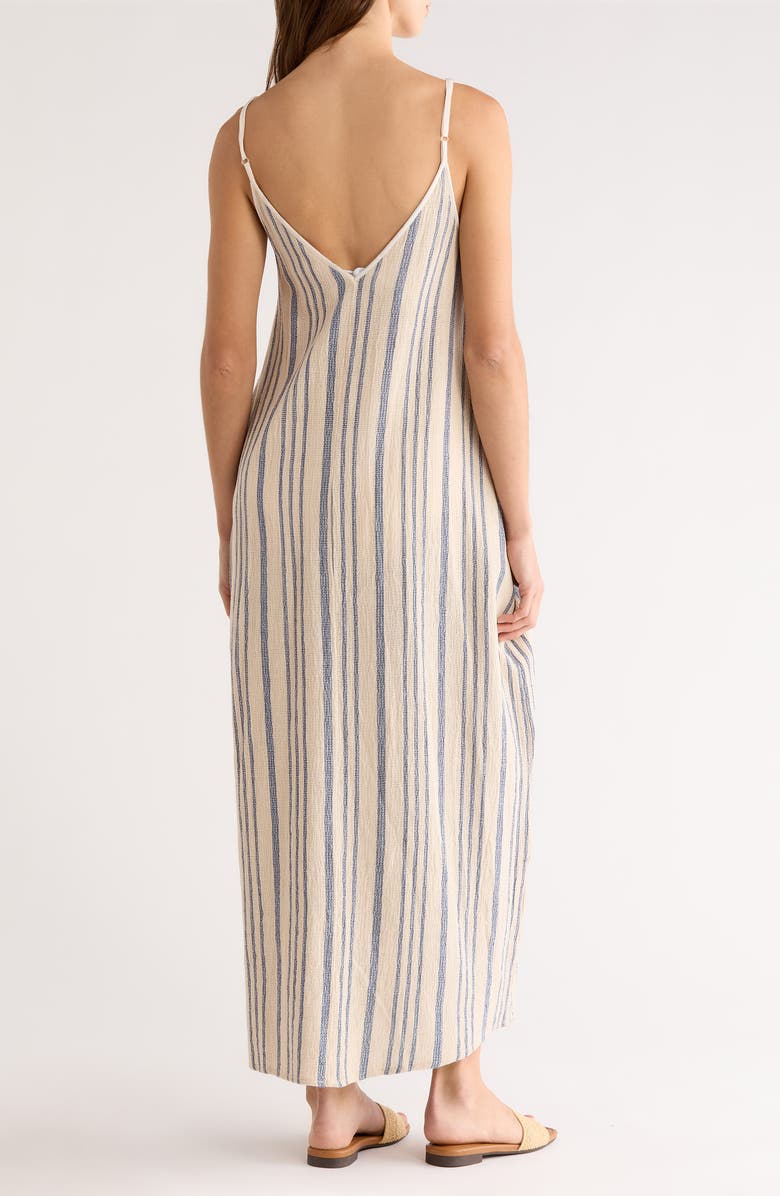 Elan Stripe Sleeveless Cover-Up Maxi Dress, Alternate, color, Beige/ Blue Stripe