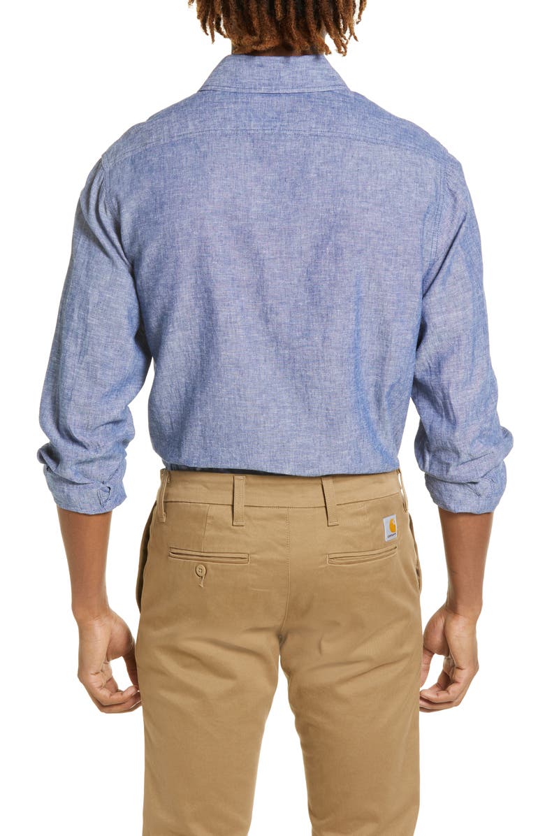 Schott NYC Men's Solid Cotton Button-Up Shirt, Alternate, color, 