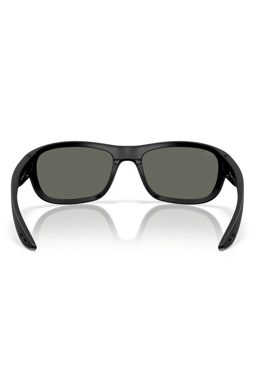 Costa Del Mar Clipperton 58mm Polarized Rectangular Sunglasses In Matte Black/gray 580g