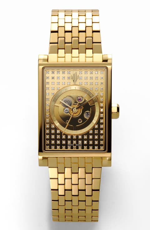 Gold Stereo Diamond Swiss Automatic Watch