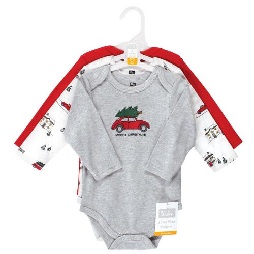 Hudson Baby Essential Long-sleeve Cotton Bodysuit Triple Set