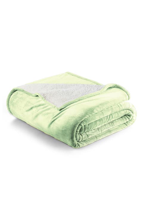 Faux Shearling Fleece Throw Blanket